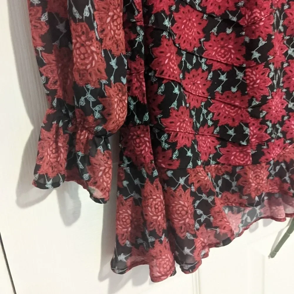 For Love & Lemons Clover Mini Dress Red Open Back